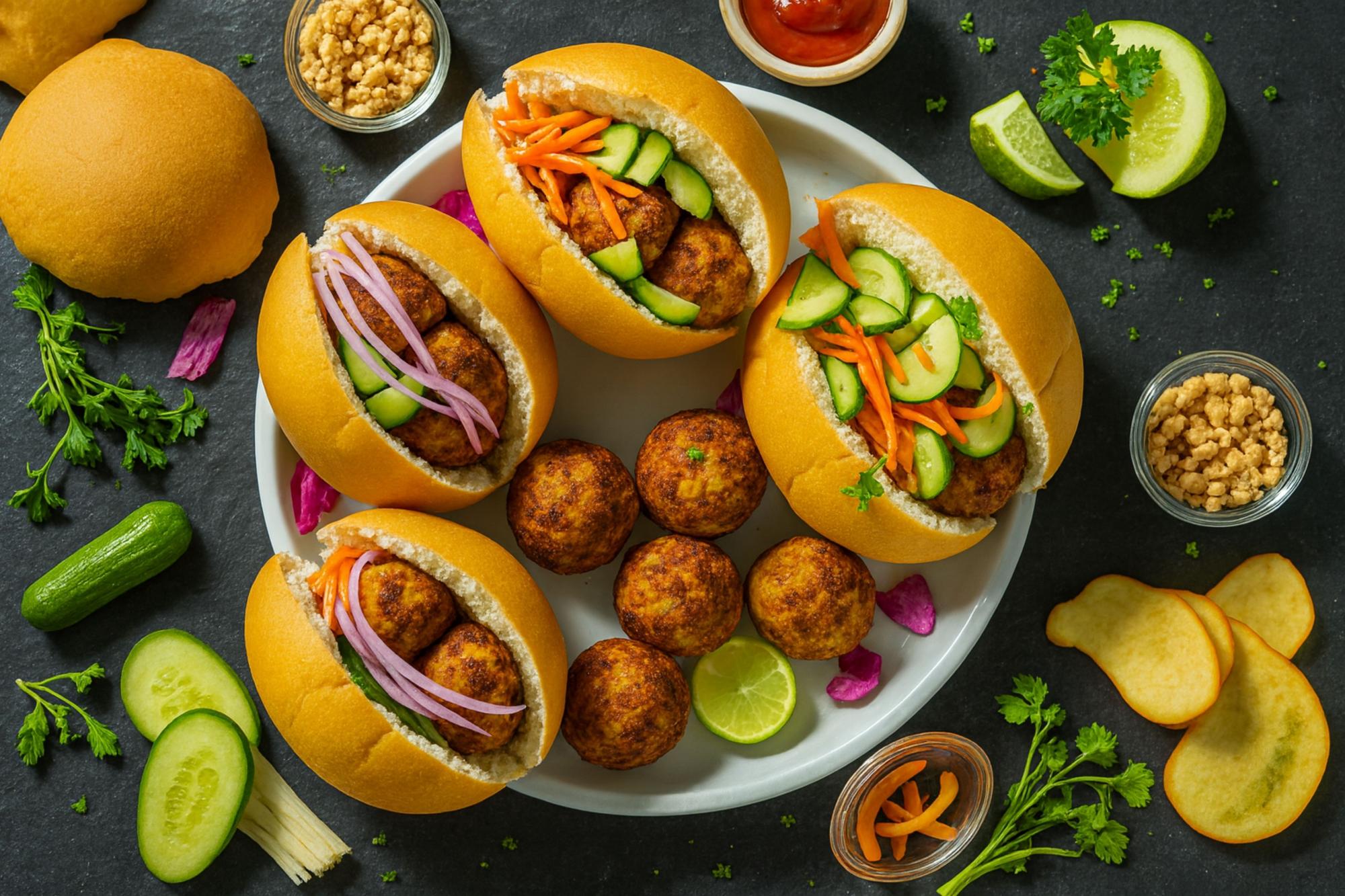 Schouten ontwikkelde drie falafelvarianten: Harissa, Groene Erwt & Munt en Rode Biet. 
